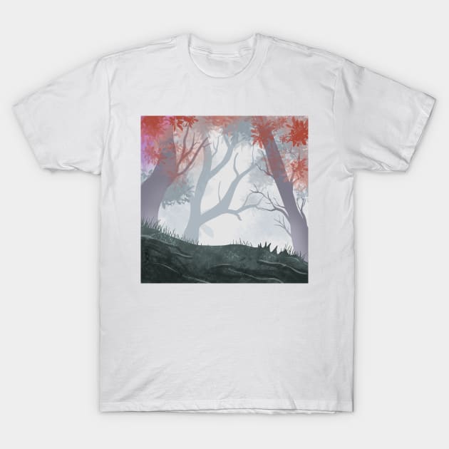 winter landscape with trees T-Shirt by yudabento